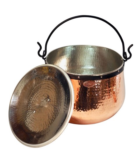 (Bild für) "CopperGarden®" Kupferkessel / Hexenkessel, "verzinnt" mit Deckel ca. 5 Liter - zum Schließen ins Bild klicken